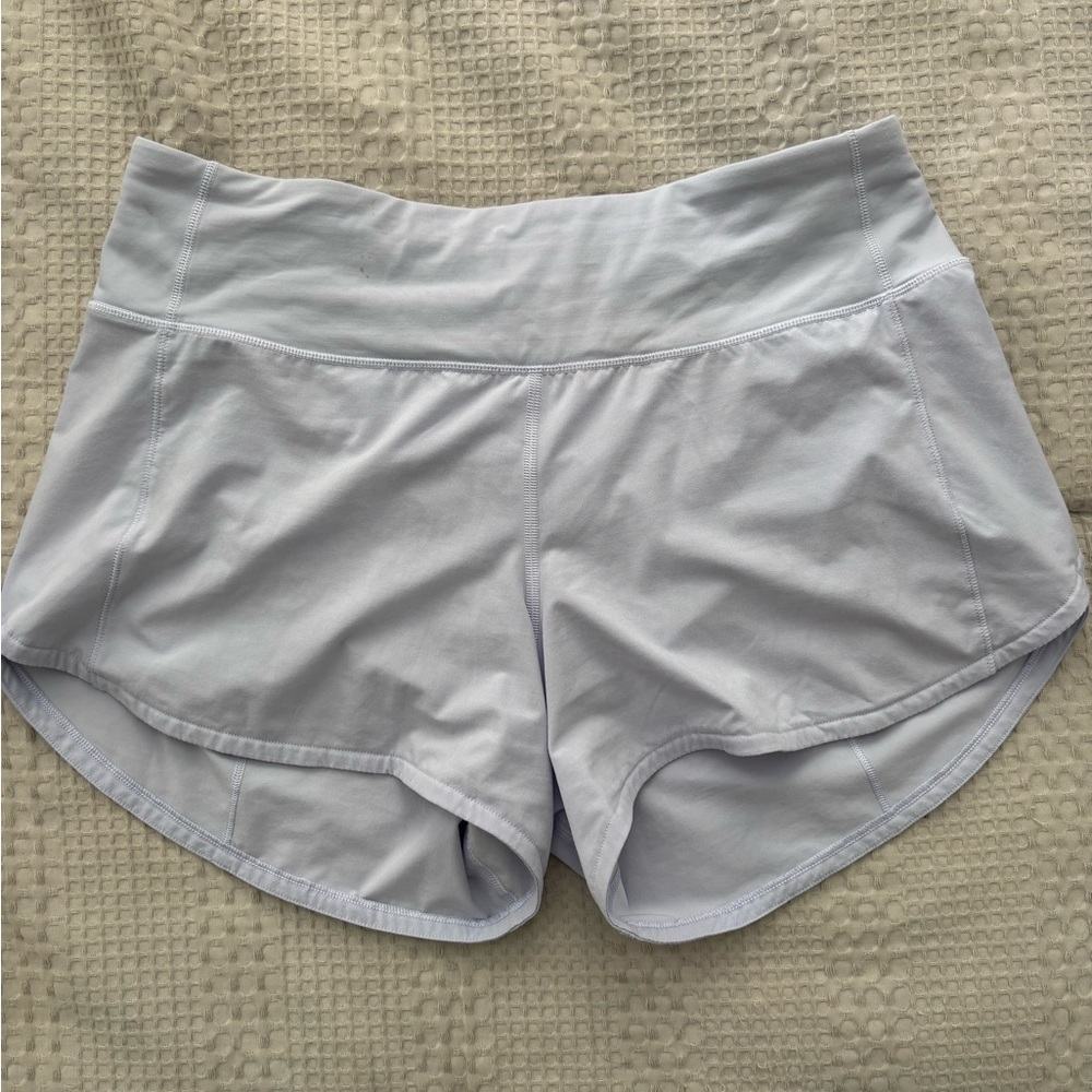 Lululemon mid-rise Speed Up Short 4” in Serene Blue